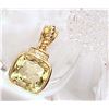 Image 4 : Designer-Inspired Lemon Quartz and Diamond Pendant