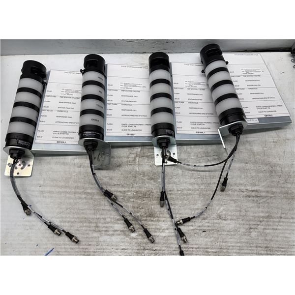 Lot of (4) Banner #B-TL70-Q3PMA Stack Lights w/Mounting Brackets