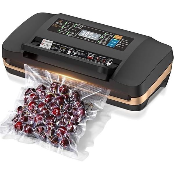 Qiqiaob 95Kpa Powerful Suction Vacuum Sealer Machine with LED Display & 10 Modes - NEW