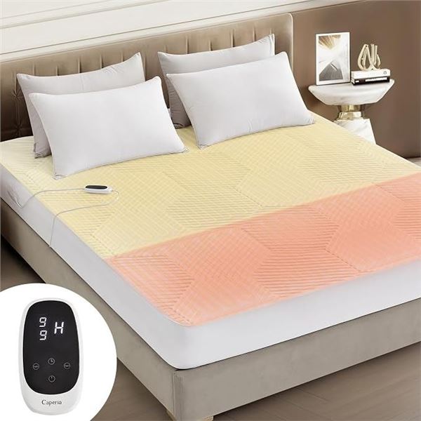 Caperia (Full Size 54" x 75") Quilted WarmTech Heated Mattress Pad Waterproof, 9 Heat Settings - NEW