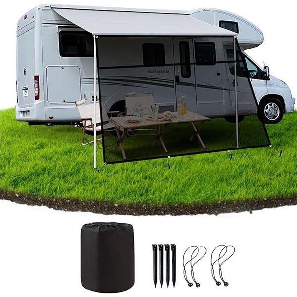 RV Awning Sun Shade Screen (8FT x 15.3FT) Removable/Foldable Sun Shade Kit for RV's - BRAND NEW