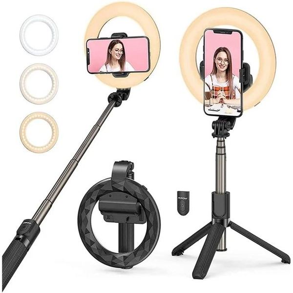 MPOW Selfie Ring Light with Tripod Stand and Phone Holder (Model: PA213B) - Brand New