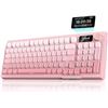 Image 1 : RedThunder K95 Wireless Mechanical Keyboard; Smart TFT Screen, RGB Backlit - Gradient Pink - NEW