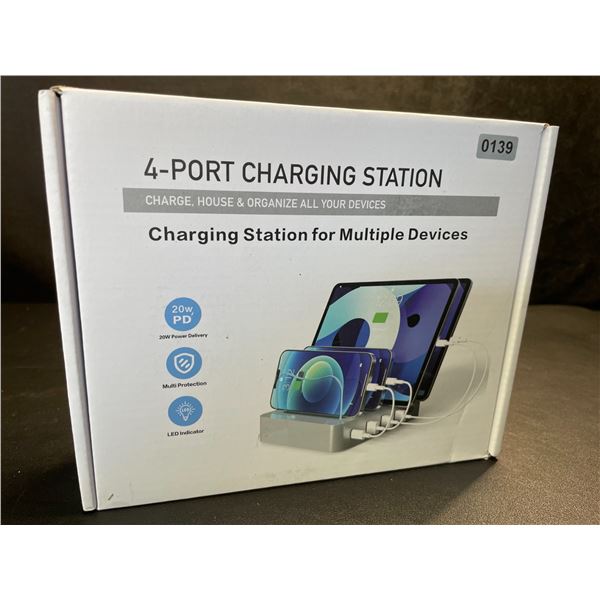 4-Port Charging Station for Charging Multiple Devices - 20W PD, LED Indicator - Brand New!