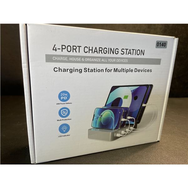 4-Port Charging Station for Charging Multiple Devices - 20W PD, LED Indicator - Brand New!