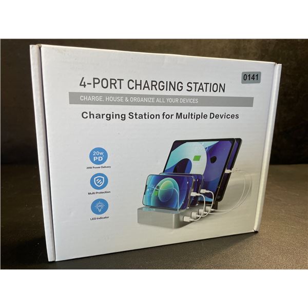 4-Port Charging Station for Charging Multiple Devices - 20W PD, LED Indicator - Brand New!