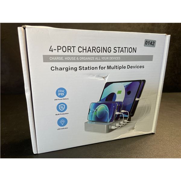 4-Port Charging Station for Charging Multiple Devices - 20W PD, LED Indicator - Brand New!