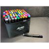 Image 2 : 100PCS Dual-Tip Artist Markers Set - Multi-Color Alcohol Markers for Drawing/Sketching - NEW