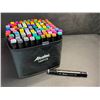 Image 2 : 100PCS Dual-Tip Artist Markers Set - Multi-Color Alcohol Markers for Drawing/Sketching - NEW