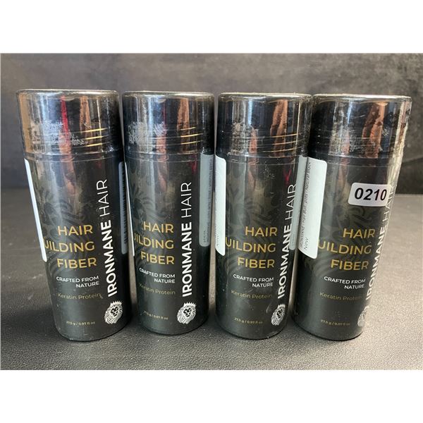 4 Bottles of Ironmane Hair Building Fibers (27.5g) Grey/Black Shades - New Sealed