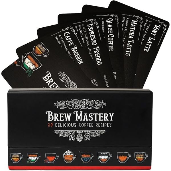 Brew Mastery Ultimate Coffee Recipe Cards for Coffee Lovers:39 Delicious Coffee Recipes - New Sealed
