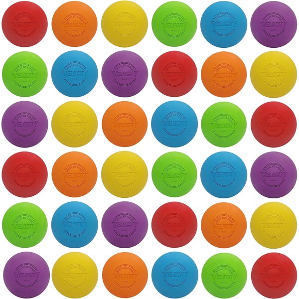 36PC Box of Velocity Lacrosse Balls (Multi-Color) Official NFHS, SEI, and College Approved Size NEW