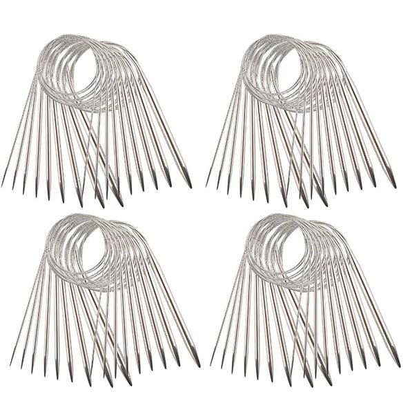4 Packs (9 Sizes Each) Stainless Steel Circular Knitting Needle Sets - New
