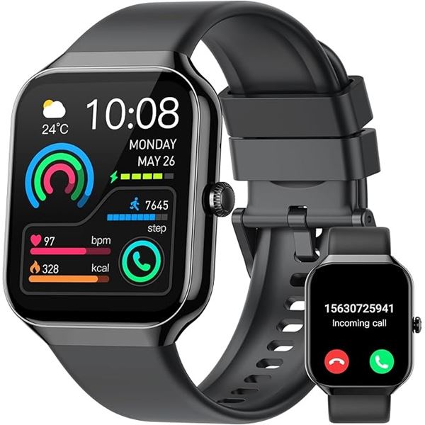 Smart Watch/Fitness Tracker 1.9" HD Screen, 113+ Sport Modes, IP68 Waterproof, Sleep/Heart Monitor