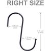 Image 2 : 2 Packs (30PCS Each) Black S Hooks (3.3") Large S Hanging Hooks; Versatile/Multipurpose Hooks - New