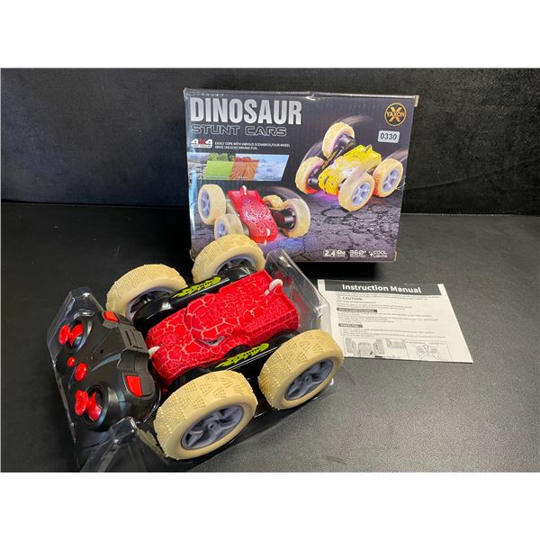 4x4 Rock Crawler R/C Dinosaur Stunt Car - Flip/Stunt Car with Lighting Effects (Red) - New!