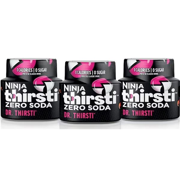 3-Pack Box of Ninja Thirsti ZERO SODA Dr. Thirsti Flavored Water Drops (61.5mL) New Sealed