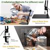 Image 2 : LED Lighted Magnifyer Lamp; 12X Magnifying Glass LED Light with Clamp Design/Heavy Base - New!