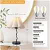 Image 5 : 17" Black Metal Table Lamp with Pleated Linen Lamp Shade & USB-Charging Base - New!