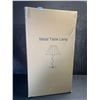 Image 6 : 17" Black Metal Table Lamp with Pleated Linen Lamp Shade & USB-Charging Base - New!