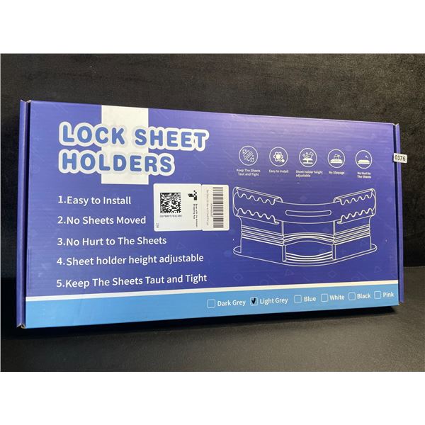 Locking Bed Sheet Holder Set - Keeps Bed Sheets Tight/Secure; Easy to Install - New!