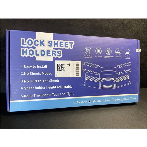 Locking Bed Sheet Holder Set - Keeps Bed Sheets Tight/Secure; Easy to Install - New!