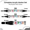 Image 2 : 5-Pack Chalkola Black Acrylic Paint Pens/Markers; Dual Tip & Jumbo Tip Pens Included - New!