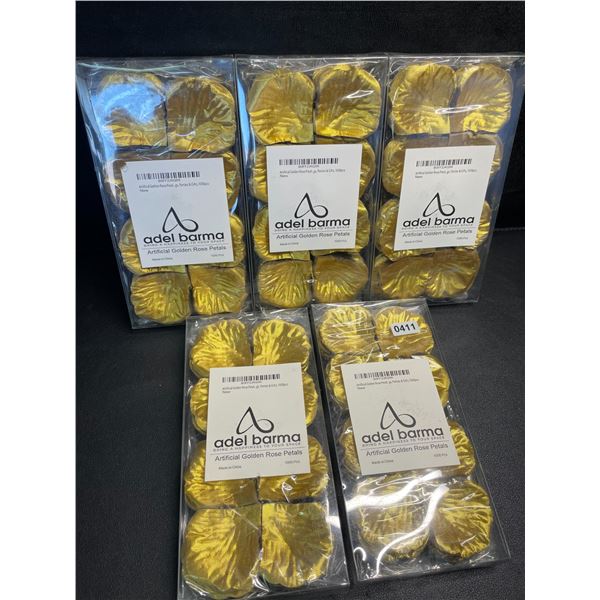 5 Packs Artificial Golden Rose Petals (1000pcs Each) For Crafts, Weddings, Gifts, etc. New