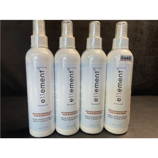Lot of 4 e11ement Hypochlorous Acid Sprays (240ml) For Acne, Eczema, Tattoo/Piercing Aftercare - New