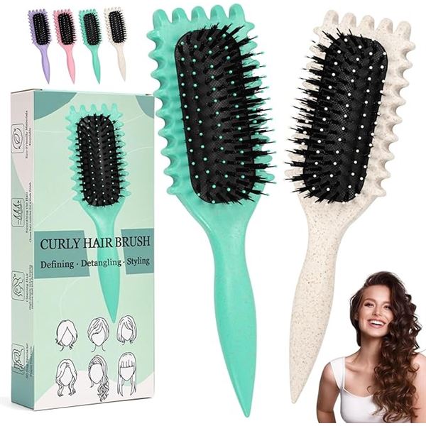 Lot of 4 Curly Hair Brushes - Curl Defining/Detangling Hair Brushes - New