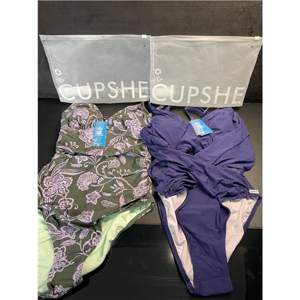 Lot of 2 Cupshe Women's One-Piece Bathing Suits (Size Small) Premium/Quality Swimsuits - New
