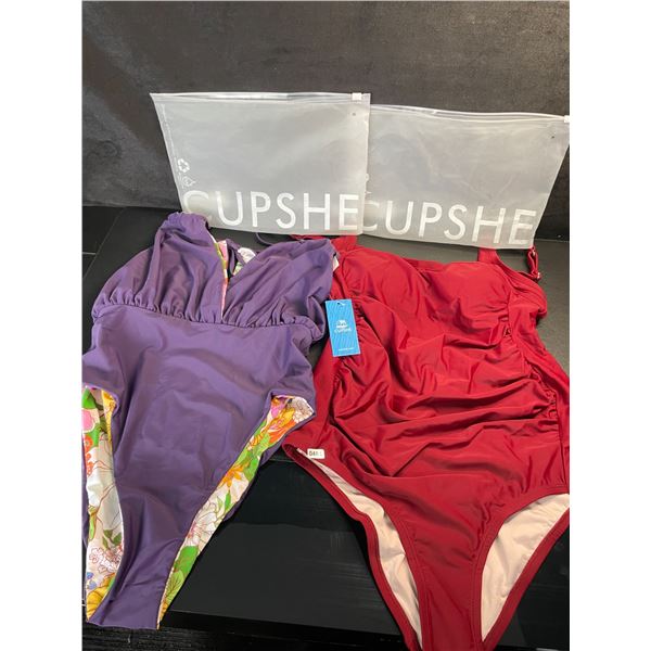 Lot of 2 Cupshe Women's One-Piece Bathing Suits (Size Small) Premium/Quality Swimsuits - New