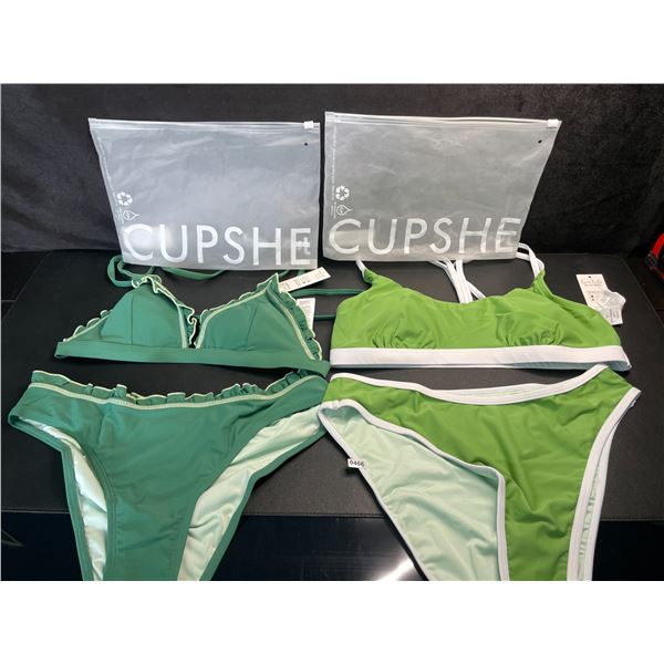 Lot of 2 Cupshe Women's 2-Piece Bikini's/Bathing Suits (Size Medium) Premium/Quality Design - New