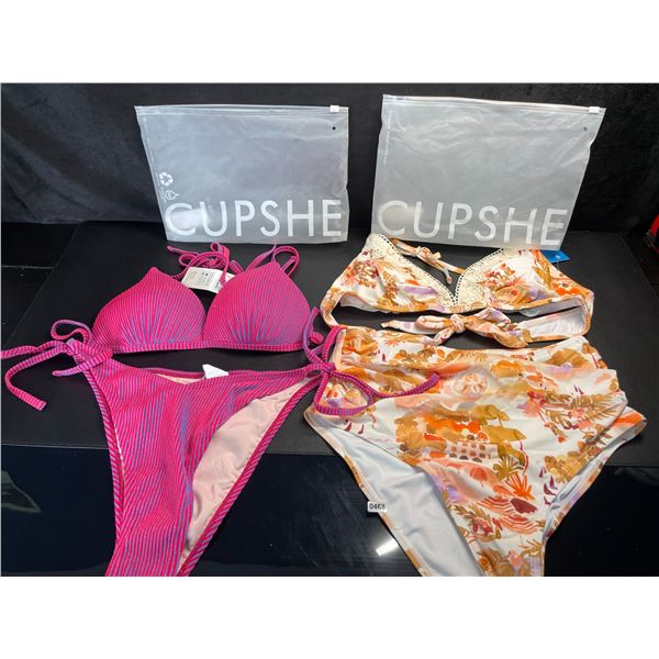 Lot of 2 Cupshe Women's 2-Piece Bikini's/Bathing Suits (Size Medium) Premium/Quality Design - New