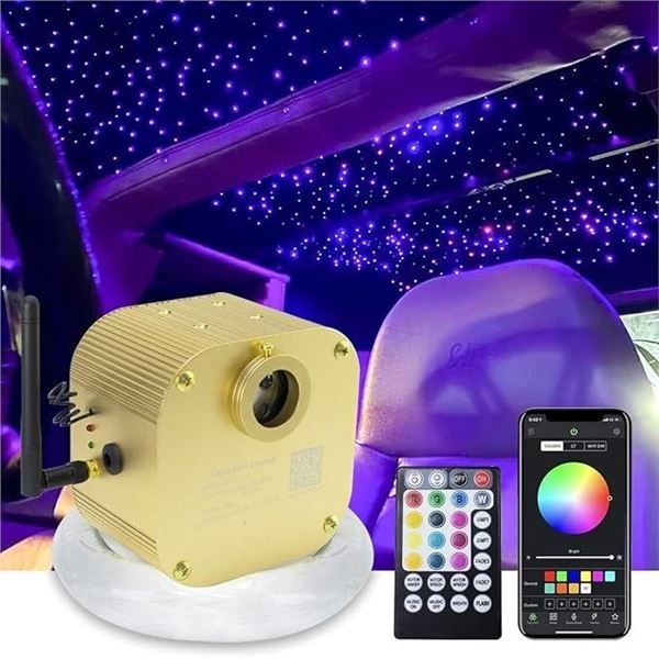 Twinkle 16W Fiber Optic Star Ceiling Light Kit (550PCS) Starlight Headliner Kit for Car/Home - NEW
