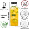 Image 2 : 10-Pack Plastic Juice Bottles/Reusable Drink/Juice Containers with Lids (8oz) New
