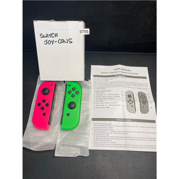 1 Set of L+R Joycon Controllers for Nintendo Switch (Pink/Green) - New