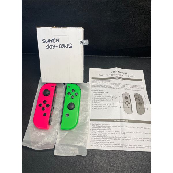 1 Set of L+R Joycon Controllers for Nintendo Switch (Pink/Green) - New