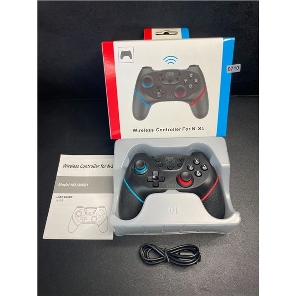 Wireless Pro Controller for Nintendo Switch - Ergonomic Design; USB-C Rechargeable (Black) - New