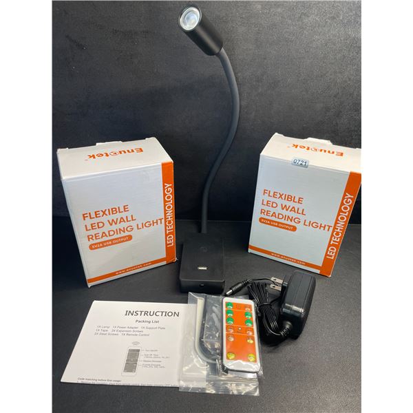 Lot of 2 Enuotek Flexible LED Wall-Mountable Lights w/ USB Charging Base/Touch Control - New