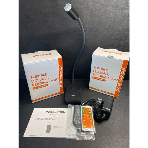 Lot of 2 Enuotek Flexible LED Wall-Mountable Lights w/ USB Charging Base/Touch Control - New