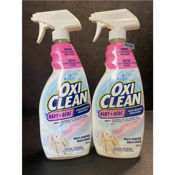 Lot of 2 Oxi-Clean Multi-Purpose Stain Remover Sprays (651ml) for Tough/Dried Stains - New