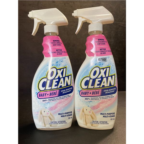 Lot of 2 Oxi-Clean Multi-Purpose Stain Remover Sprays (651ml) for Tough/Dried Stains - New