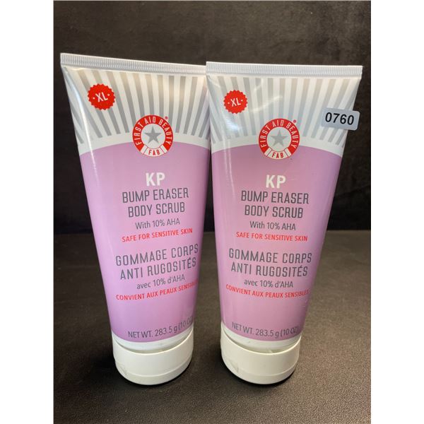Lot of 2 FirstAidBeauty KP Bump Eraser Body Scrubs for Sensitive Skin (10oz) with 10% AHA - New