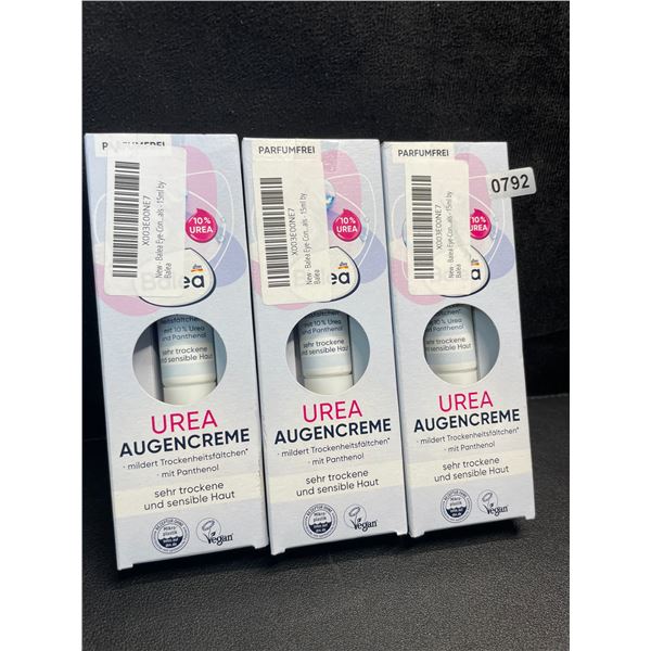3 Boxes of Balea Urea Eye Creams (15ml) German Skincare Product for Smoother Complexion - New