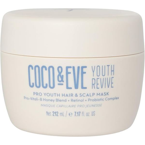 Coco & Eve Youth Revive Hair & Scalp Mask (212ml) Anti-Aging, For Strength, Shine, Volume - New