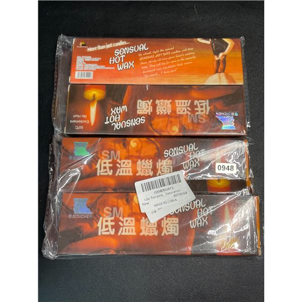 4 Boxes of Adult Sensual Hot Wax Candles; Specialty Body Candles w/ Low Melting Point - New