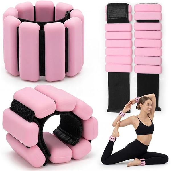 2-Pack Ankle Weights (2LBS Each) Adjustable/Wearable Ankle/Wrist Weights for Strength Training; New