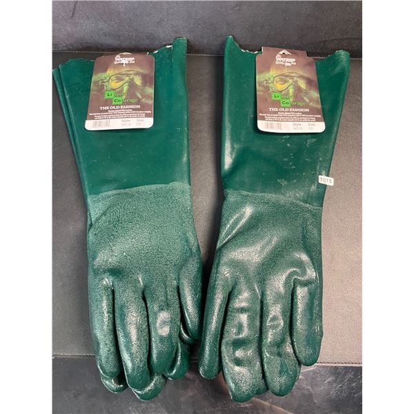 2 Pairs of Watson Gloves 18" Heavy-Duty Double-Dipped PVC Chemical-Resistant Gloves - New