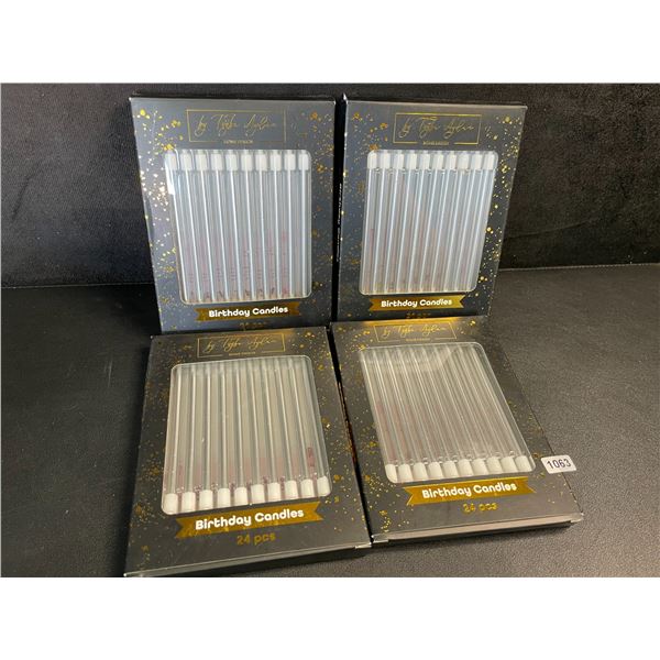 4 Boxes (24pcs Each) Long/Thin Metallic Silver Birthday Candles for Birthday/Parties (5.5") New
